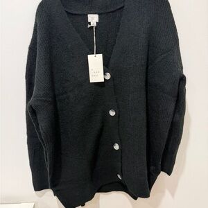 A New Day Women's Oversized Black Button-Up Cardigan NWT